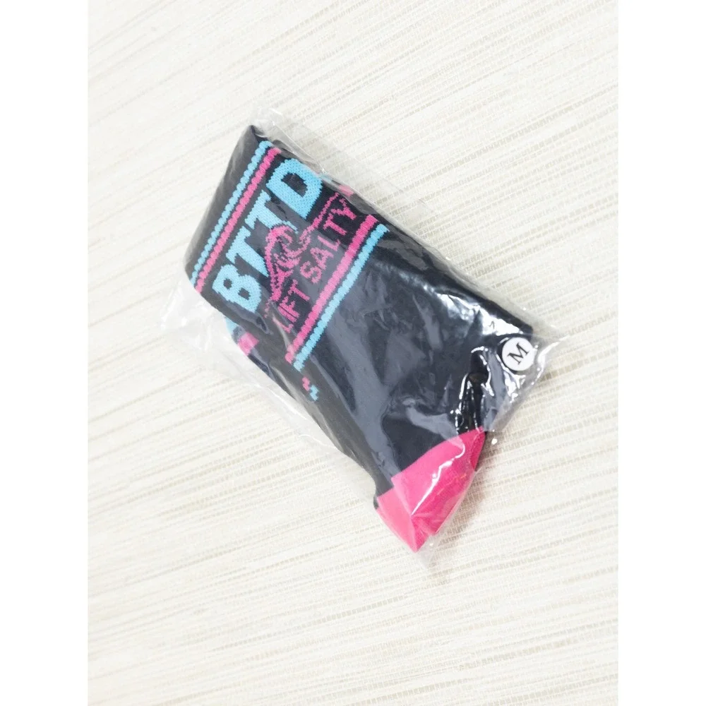 Beach Town Throw Down BTTD Lift Salty Crew Socks Black Pink Cyan Mens Size M